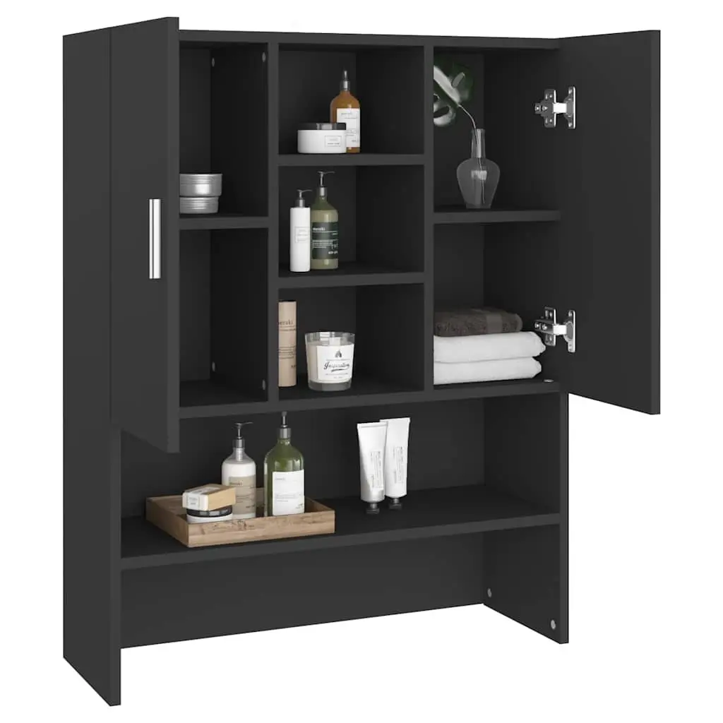 Black Washing Machine Cabinet for Bathroom Storage