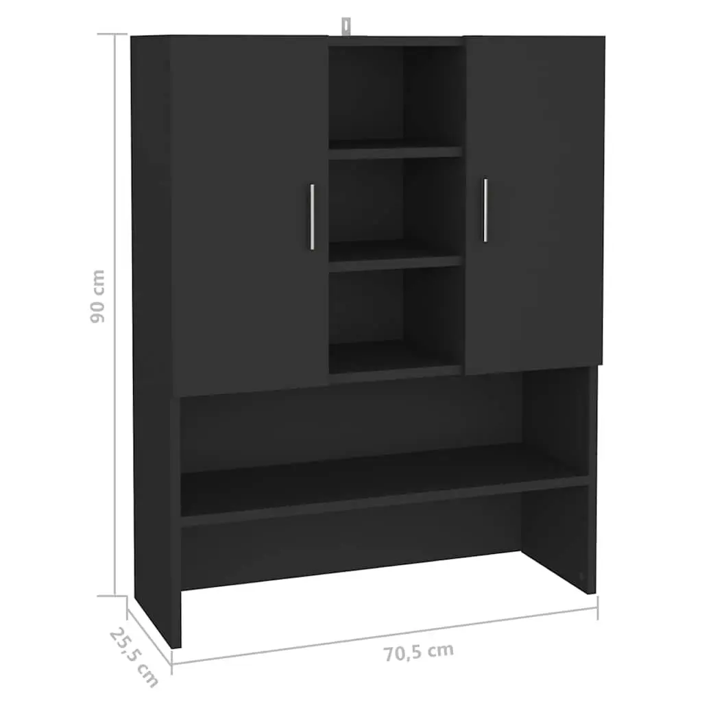 Black Washing Machine Cabinet for Bathroom Storage