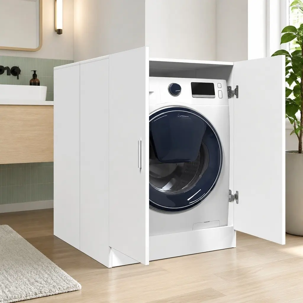 2-Door Washing Machine Cabinet for Bathroom