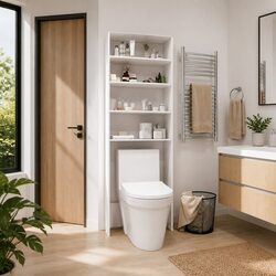 Sturdy White Washing Machine Cabinet for Storage