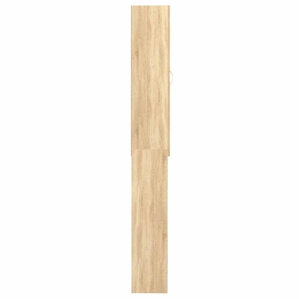 Washing Machine Cabinet Sonoma Oak 64 x 25.5 x 190 cm 2 Doors 3 Compartments