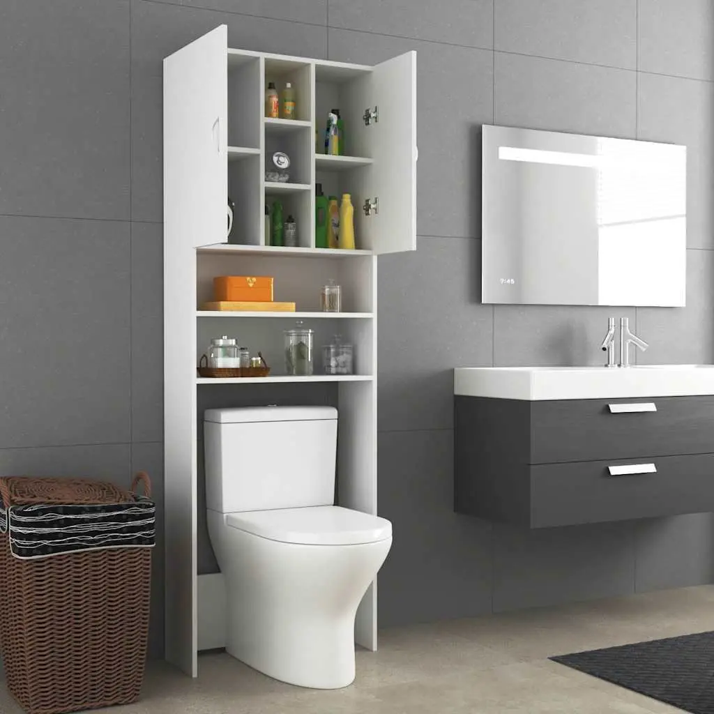 White Washing Machine Cabinet with 9 Compartments