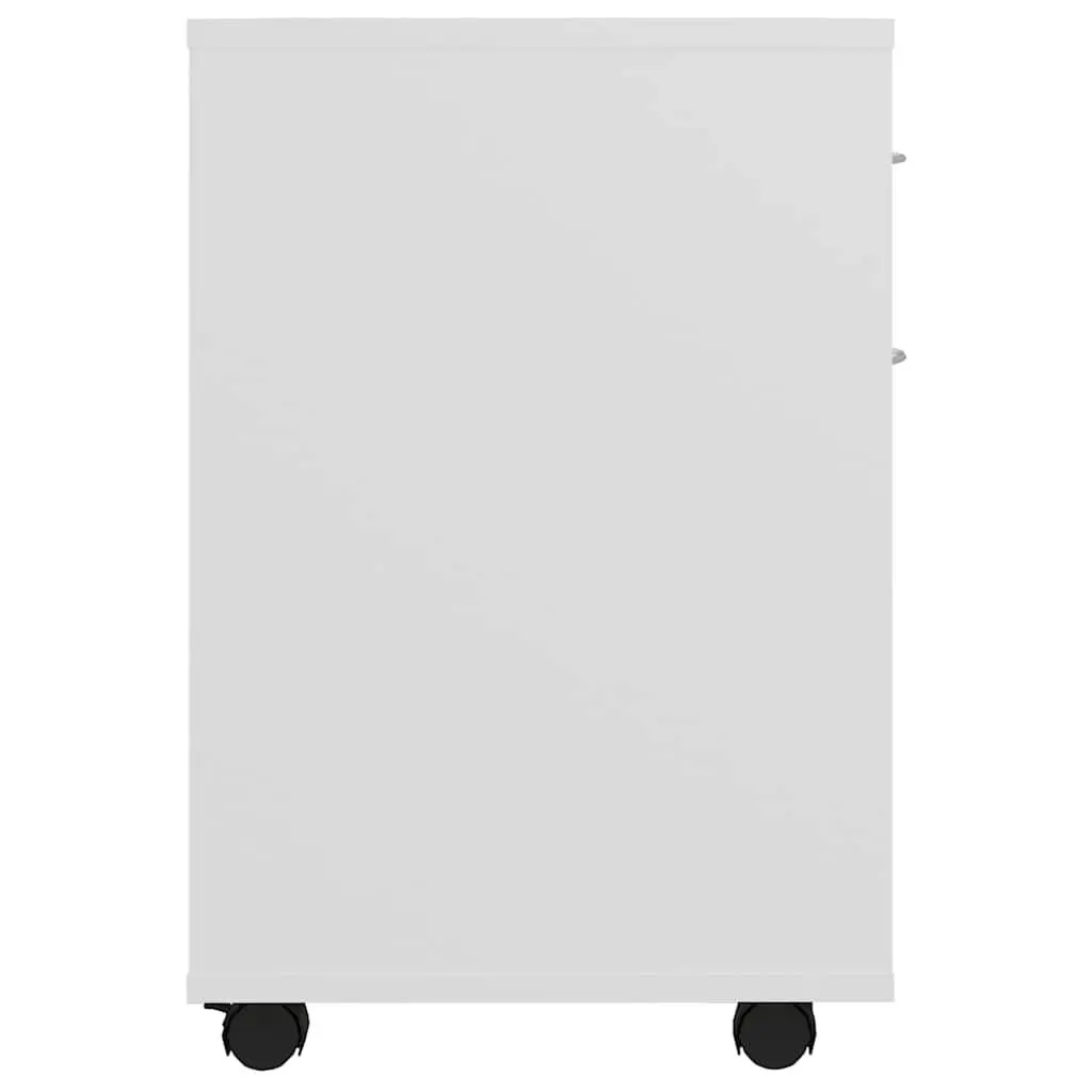 Rolling Storage Cabinet White 1 Door 1 Drawer Mobile Furniture with Lockable