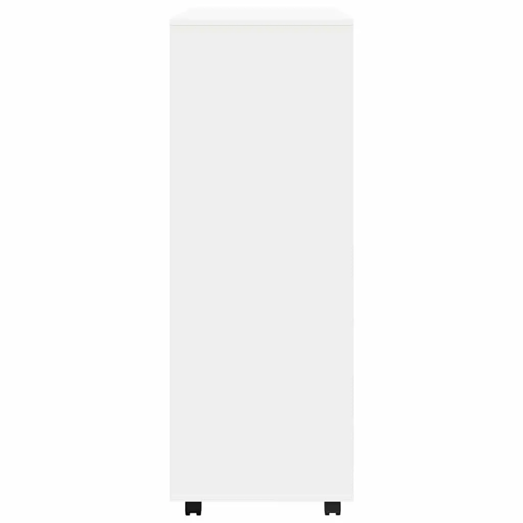 White Wardrobe Cabinet with Mobile Wheels