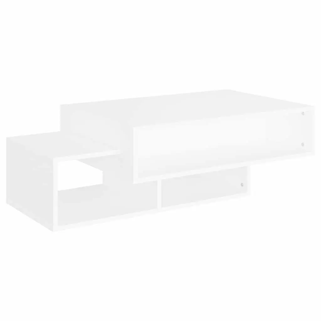 White Coffee Table with Storage Compartments for Living Room