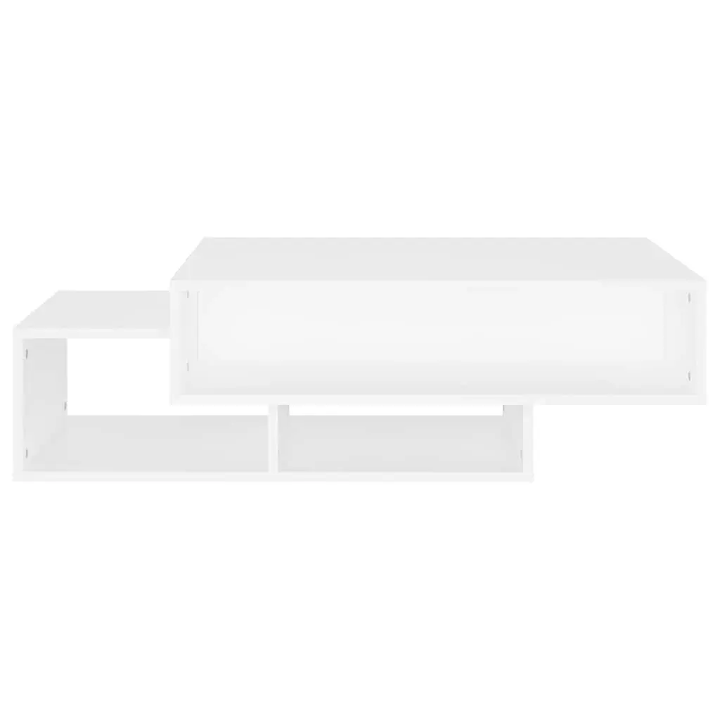 White Coffee Table with Storage Compartments for Living Room