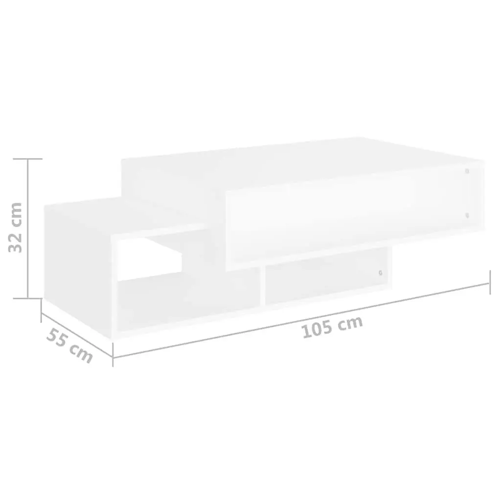 White Coffee Table with Storage Compartments for Living Room
