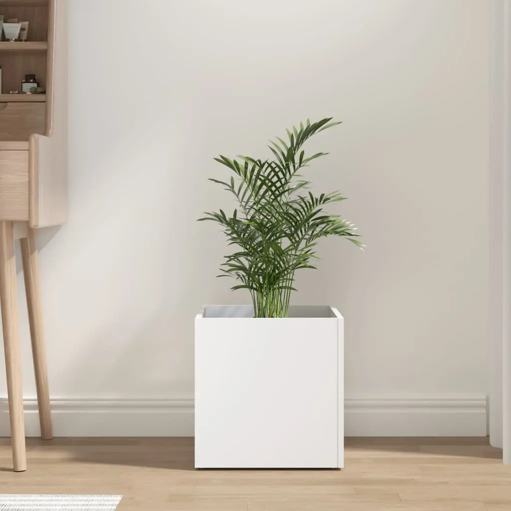 White Planter Box 40x40x40 cm Flower Plant Pot Indoor Outdoor Garden Decor