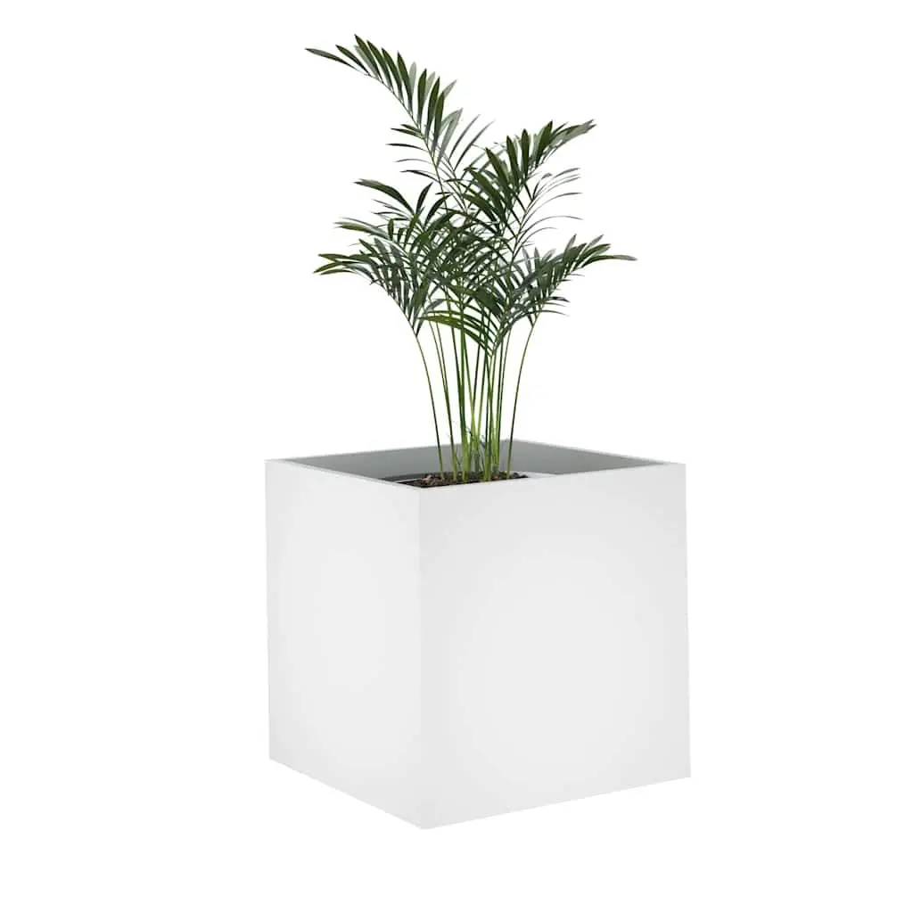 White Planter Box 40x40x40 cm Flower Plant Pot Indoor Outdoor Garden Decor