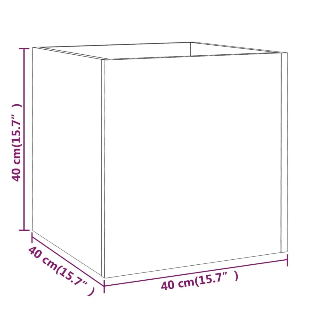 White Planter Box 40x40x40 cm Flower Plant Pot Indoor Outdoor Garden Decor