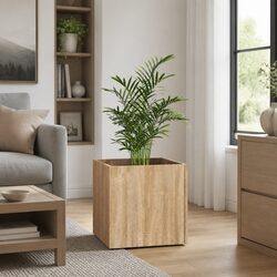 Brown Engineered Wood Planter Box 40x40x40 cm