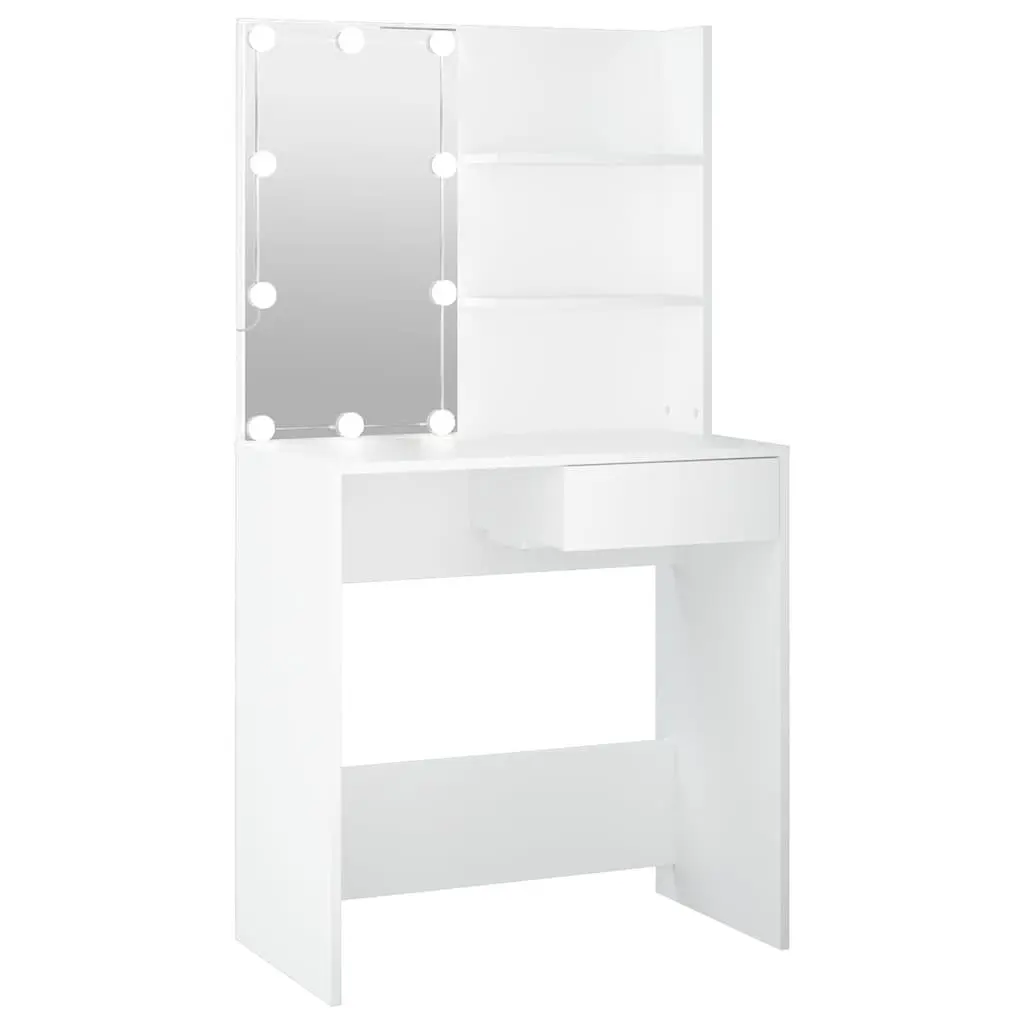 Dressing Table with LED Mirror for Storage