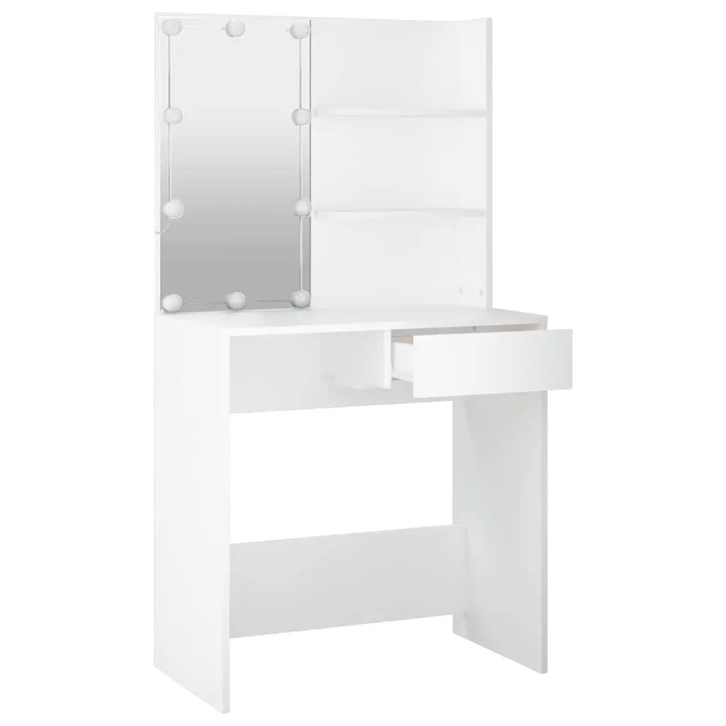 Dressing Table with LED Mirror for Storage