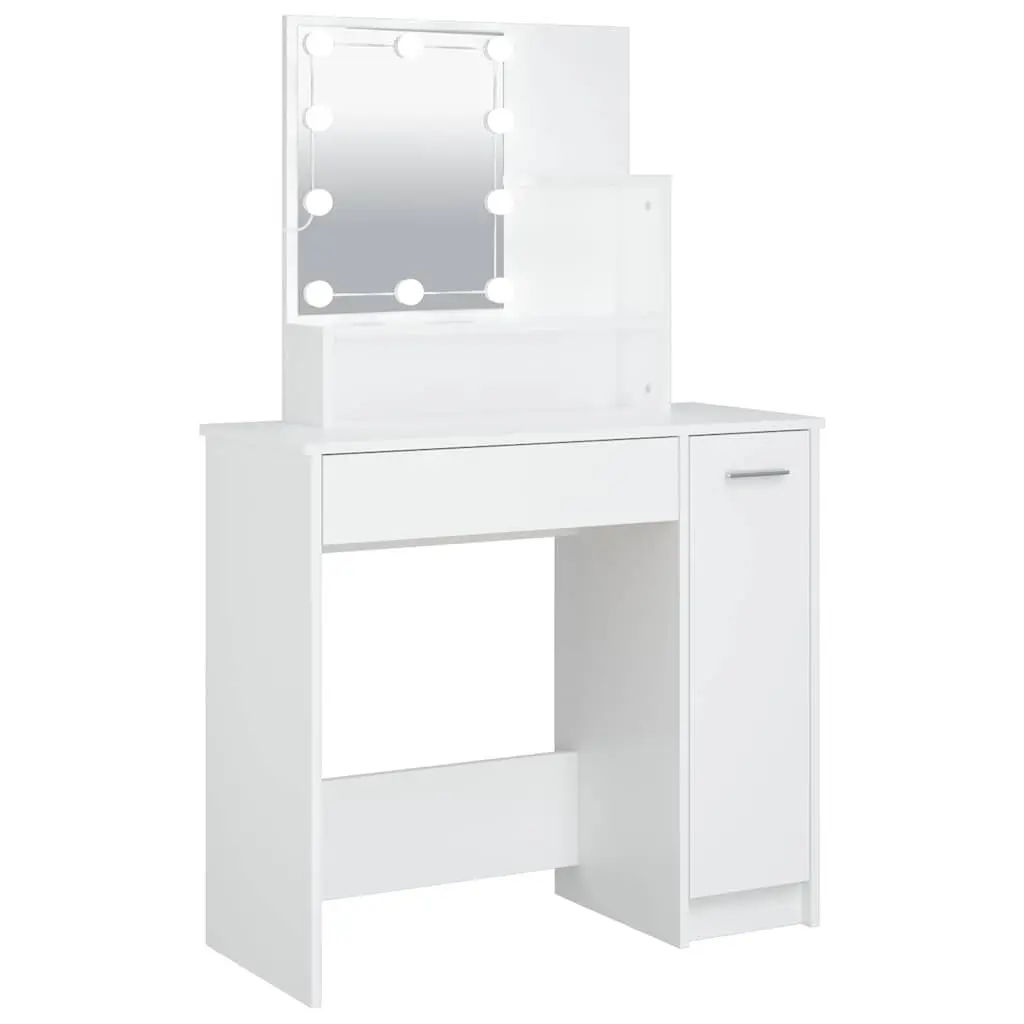 White Dressing Table with LED Mirror Lighting