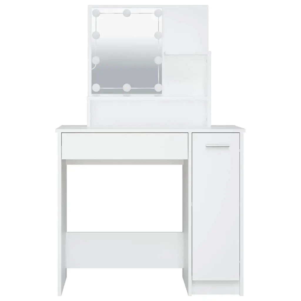 White Dressing Table with LED Mirror Lighting