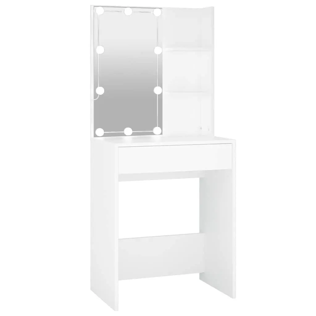 White Dressing Table with LED Mirror Lights