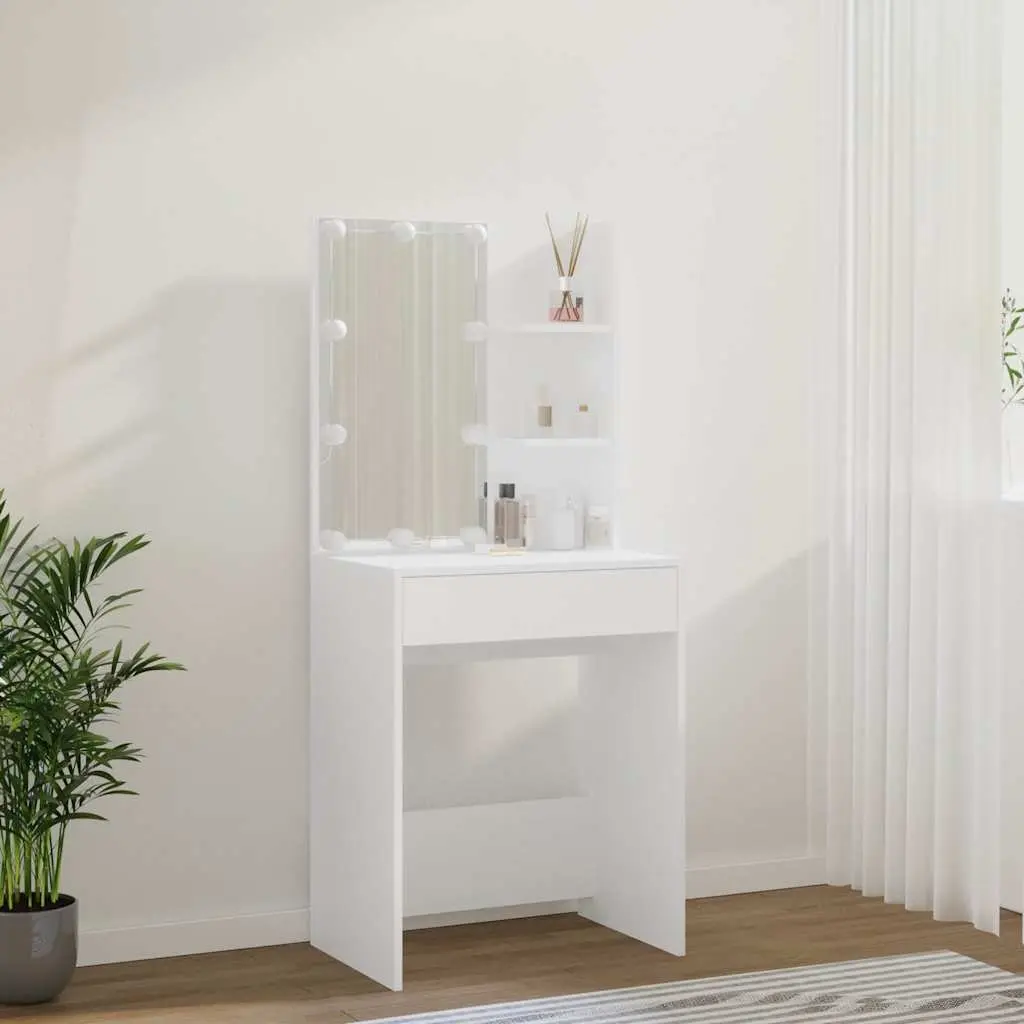 White Dressing Table with LED Mirror Lights