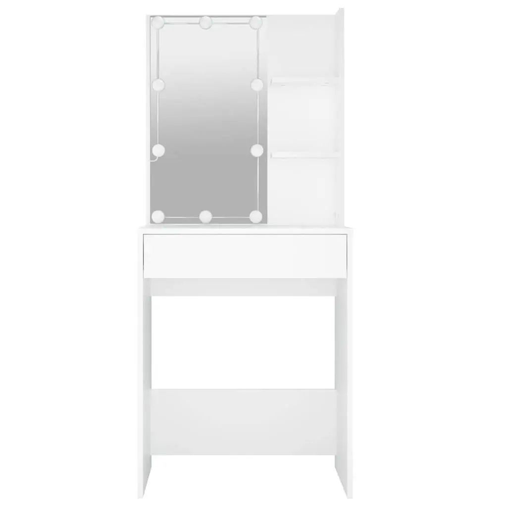 White Dressing Table with LED Mirror Lights