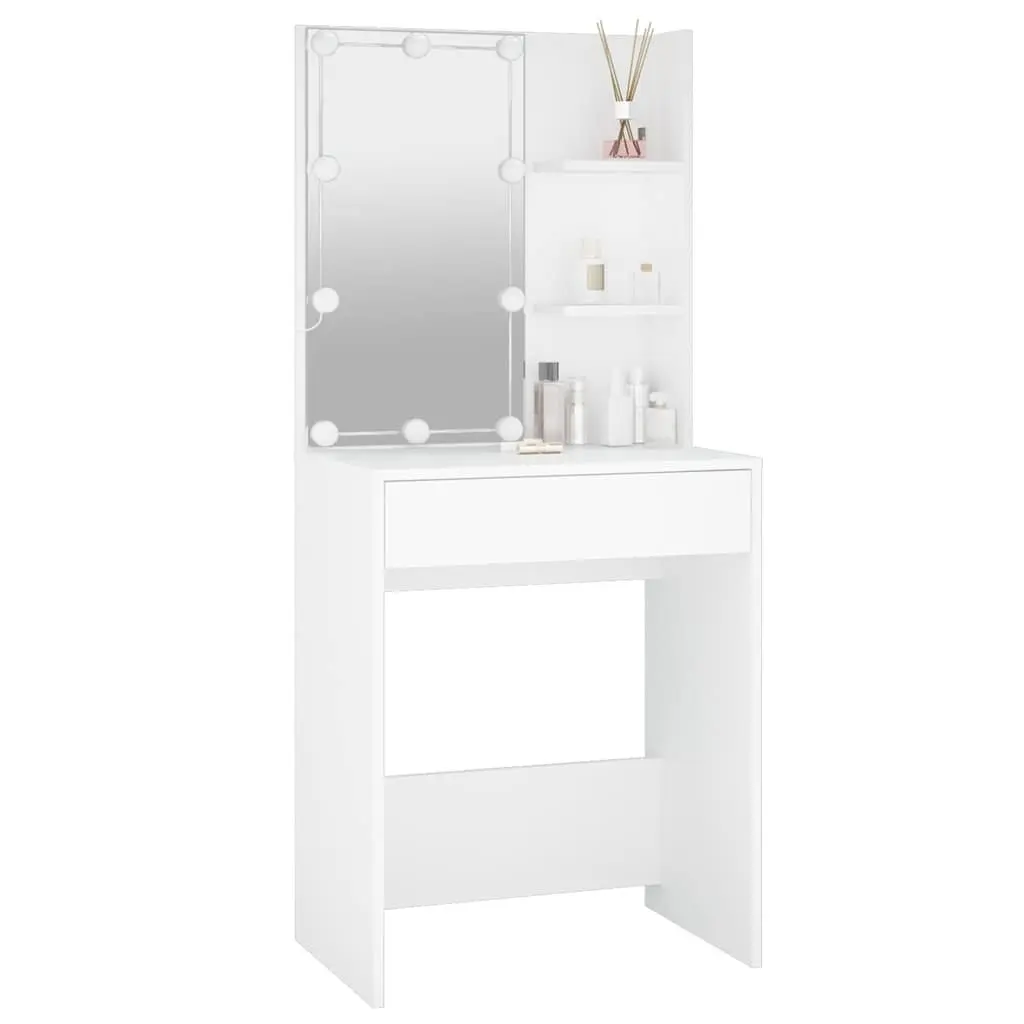 White Dressing Table with LED Mirror Lights
