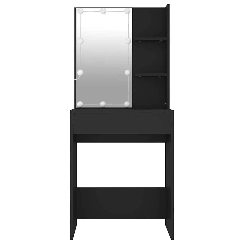 Black Dressing Table with USB LED Mirror Lights