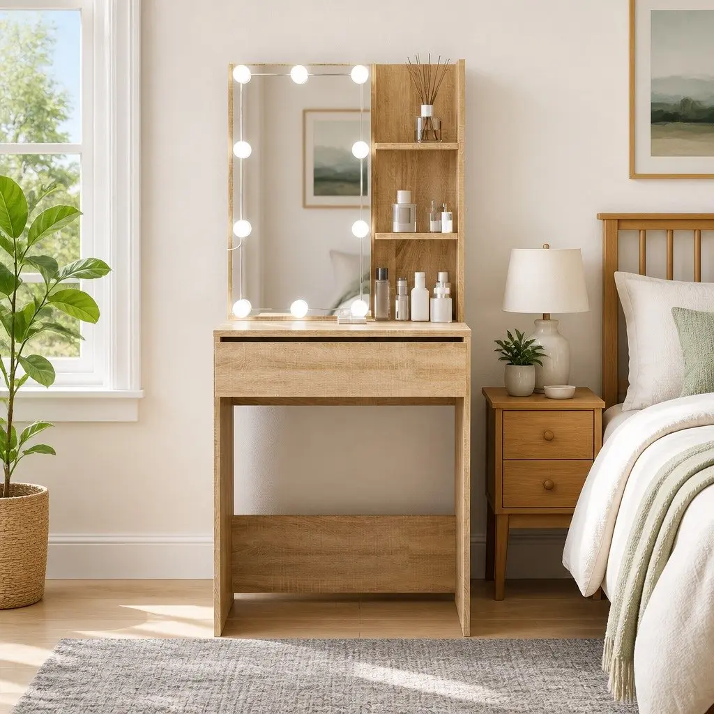 Dressing Table Engineered Wood 60W x 40D x 140H cm Brown Sonoma Oak