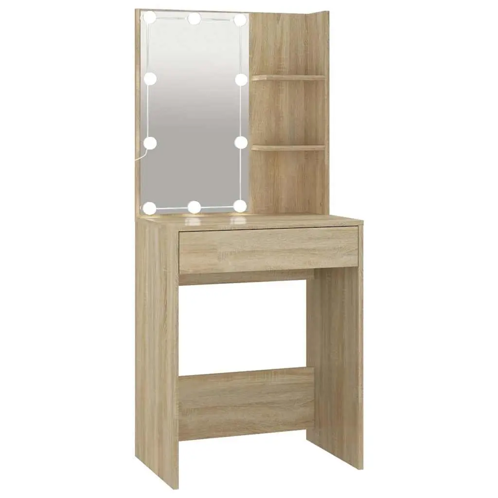 Dressing Table Engineered Wood 60W x 40D x 140H cm Brown Sonoma Oak