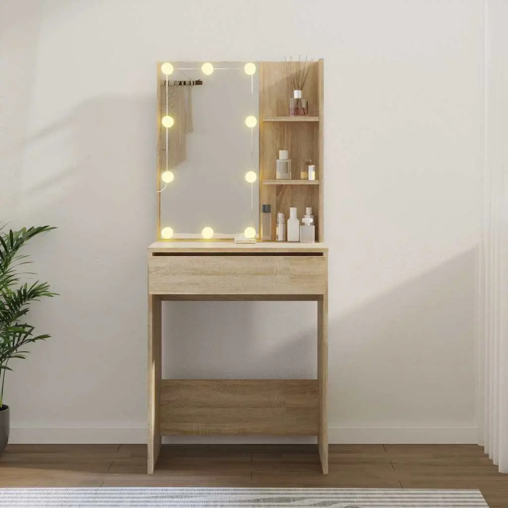 Dressing Table Engineered Wood 60W x 40D x 140H cm Brown Sonoma Oak