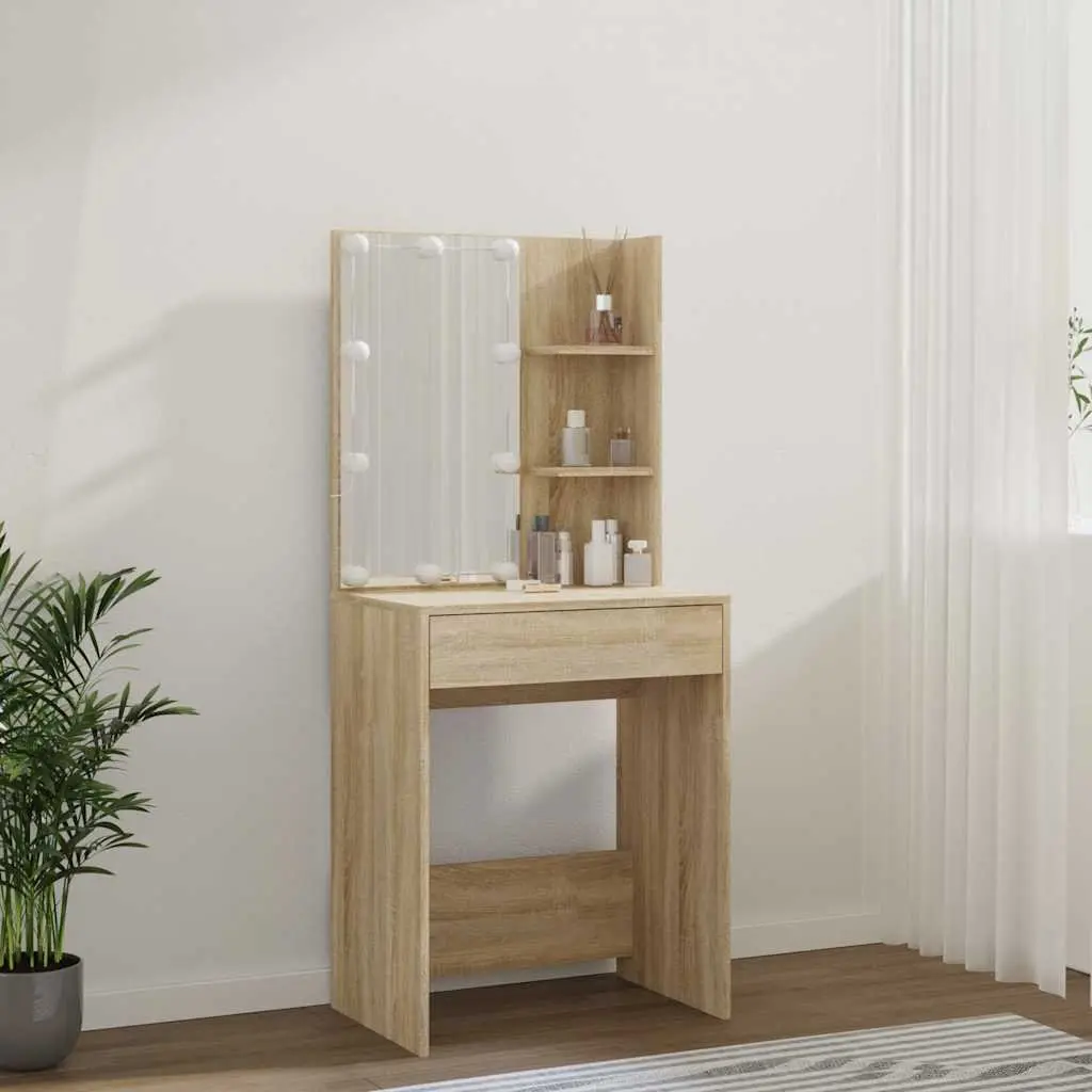 Dressing Table Engineered Wood 60W x 40D x 140H cm Brown Sonoma Oak