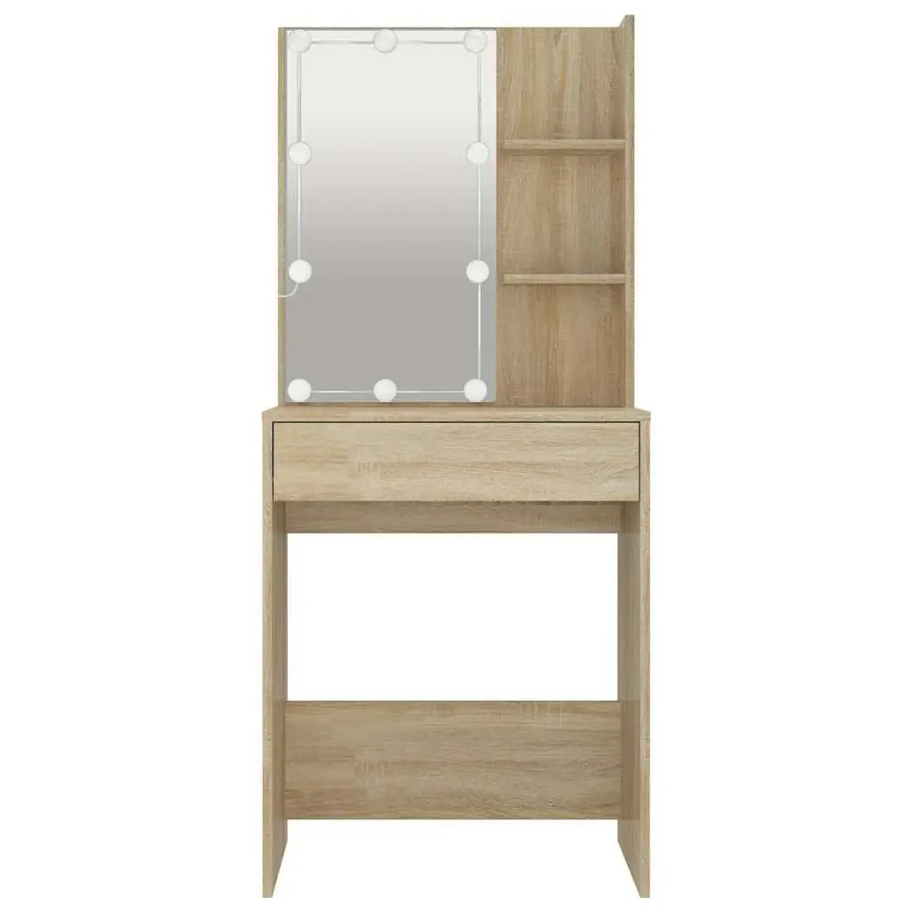 Dressing Table Engineered Wood 60W x 40D x 140H cm Brown Sonoma Oak
