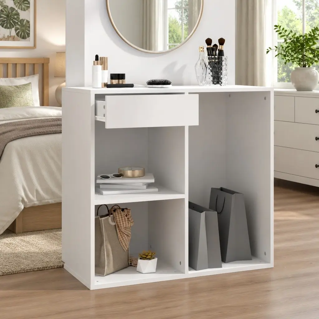 White Cosmetic Cabinet for Makeup Organization