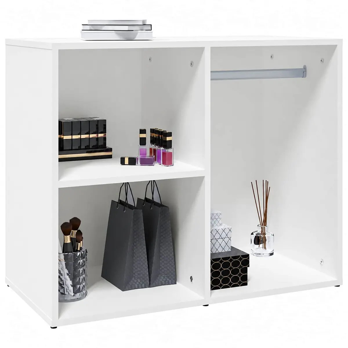 Engineered Wood White Dressing Cabinet for Makeup Storage