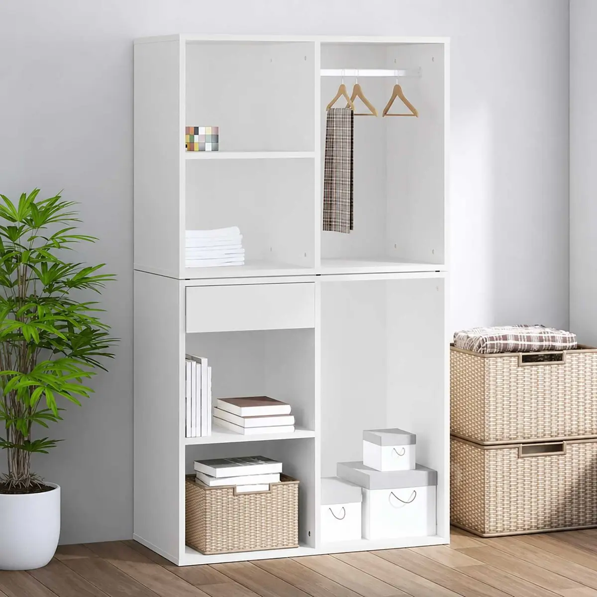 Engineered Wood White Dressing Cabinet for Makeup Storage