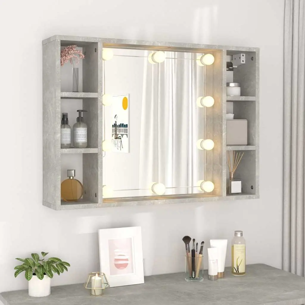 Mirror Cabinet Engineered Wood 76x15x55cm Grey