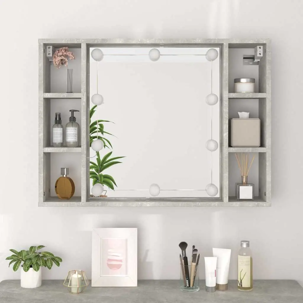 Mirror Cabinet Engineered Wood 76x15x55cm Grey