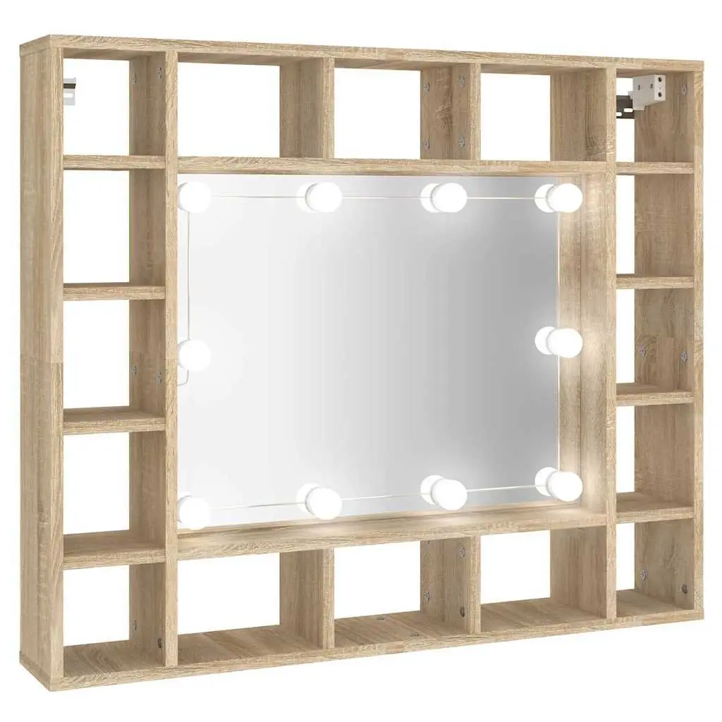 LED Lighted Wall-Mounted Mirror Cabinet for Storage