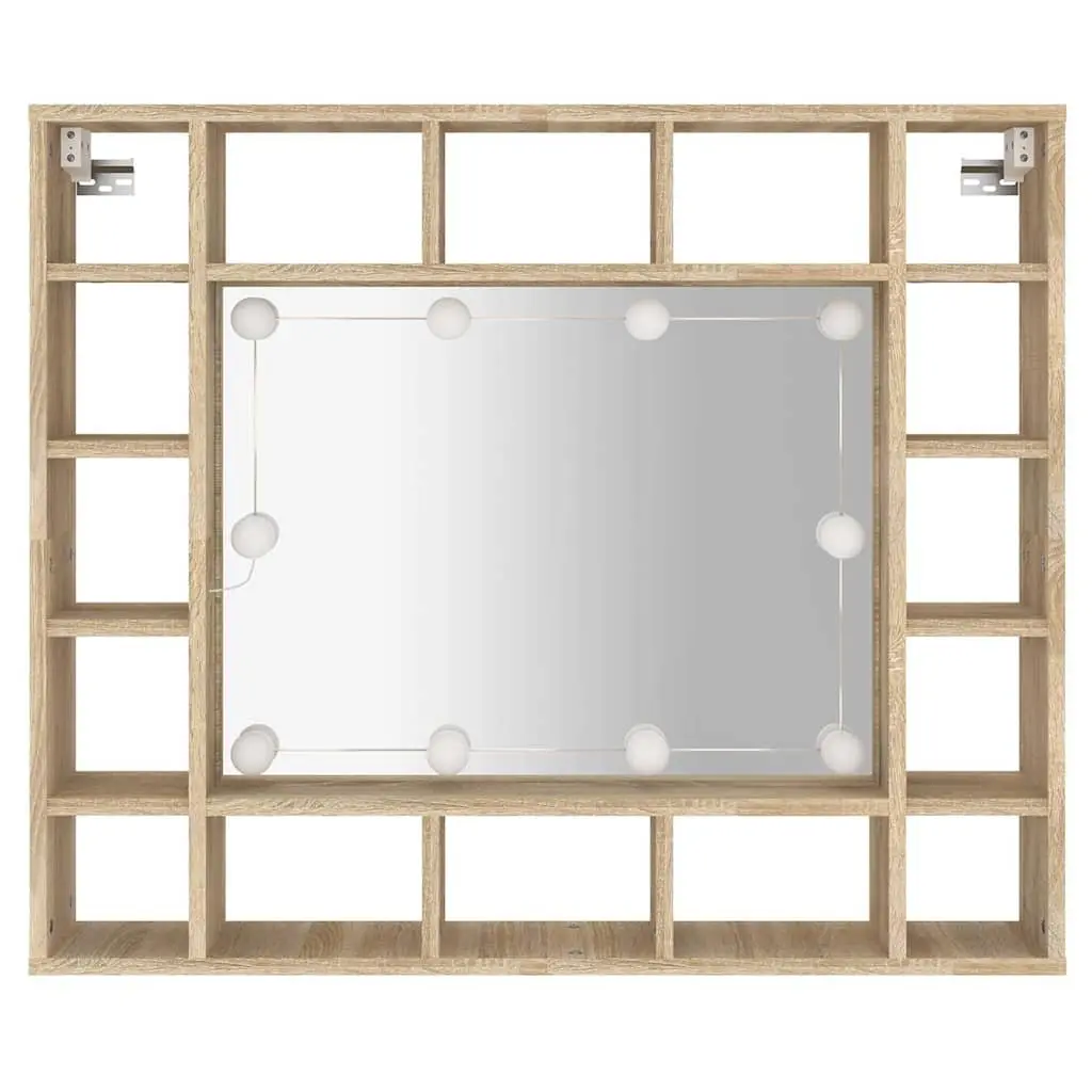 LED Lighted Wall-Mounted Mirror Cabinet for Storage