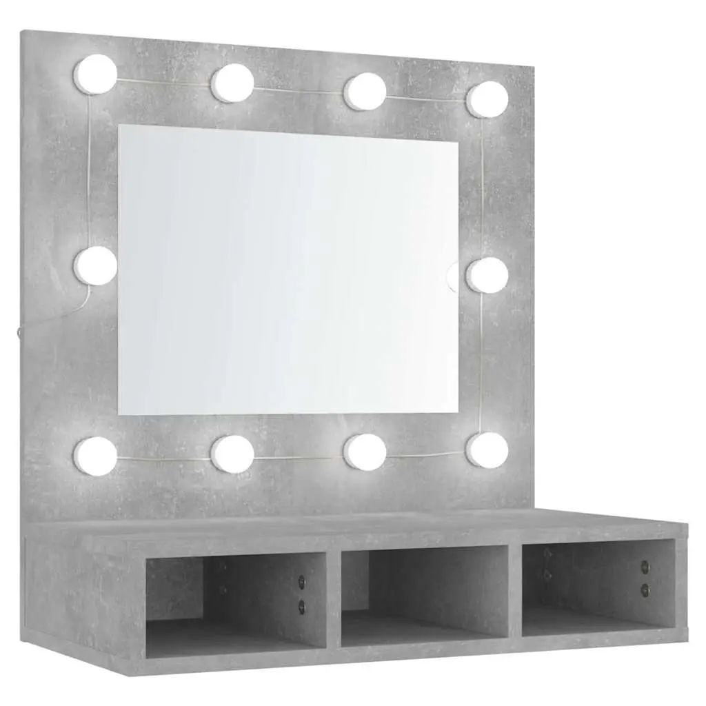 Grey Mirror Cabinet with LED Lighting