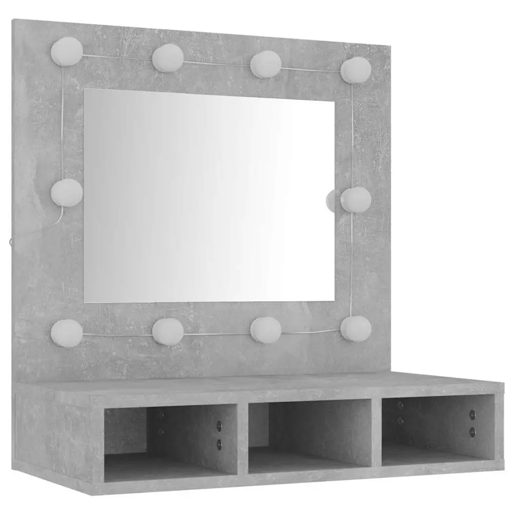 Grey Mirror Cabinet with LED Lighting