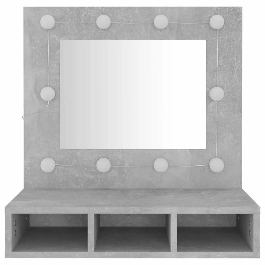 Grey Mirror Cabinet with LED Lighting