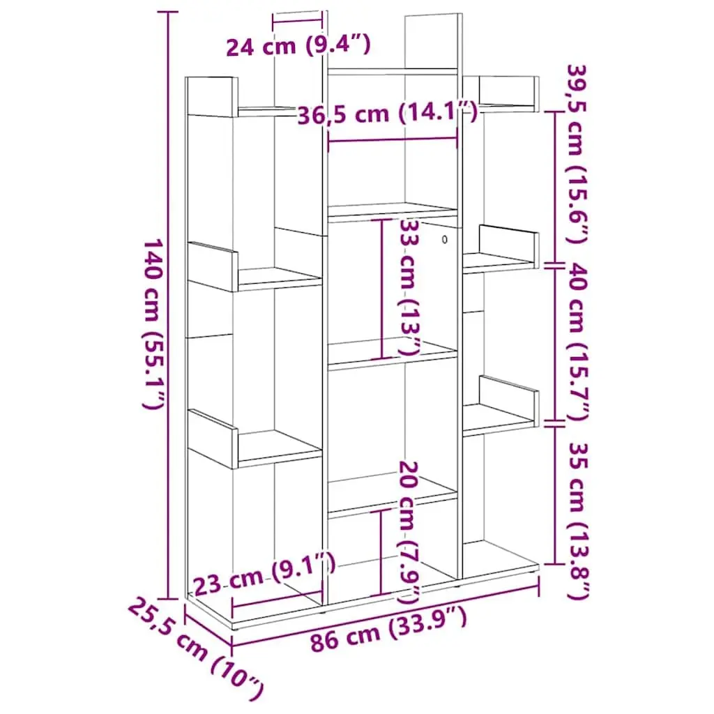 White 13-Compartment Book Cabinet for Storage
