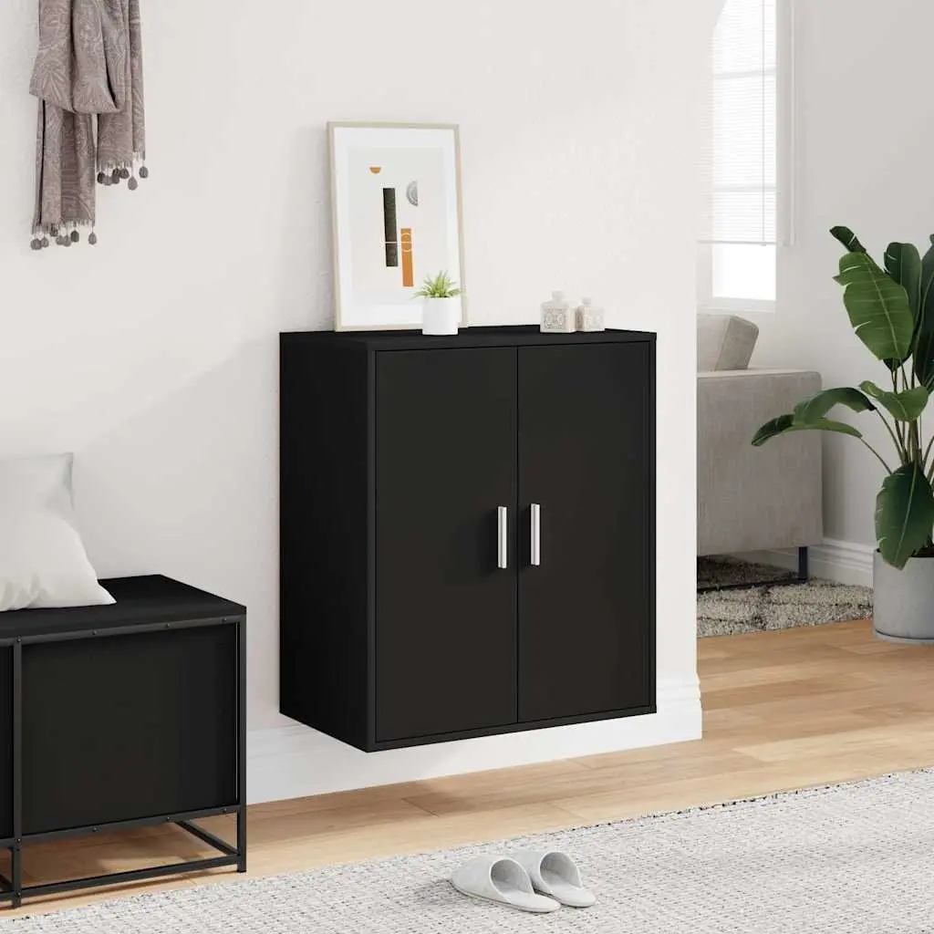 Black Shoe Cabinet with 5 Shelves for Storage