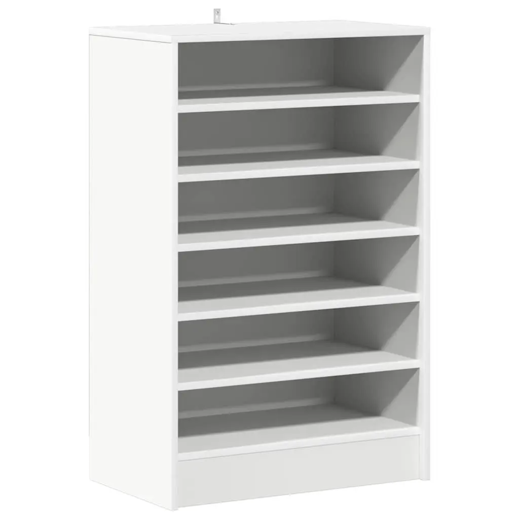 Shoe Cabinet Engineered Wood 60W x 35D x 92H cm White 7 Shelves Footwear Rack