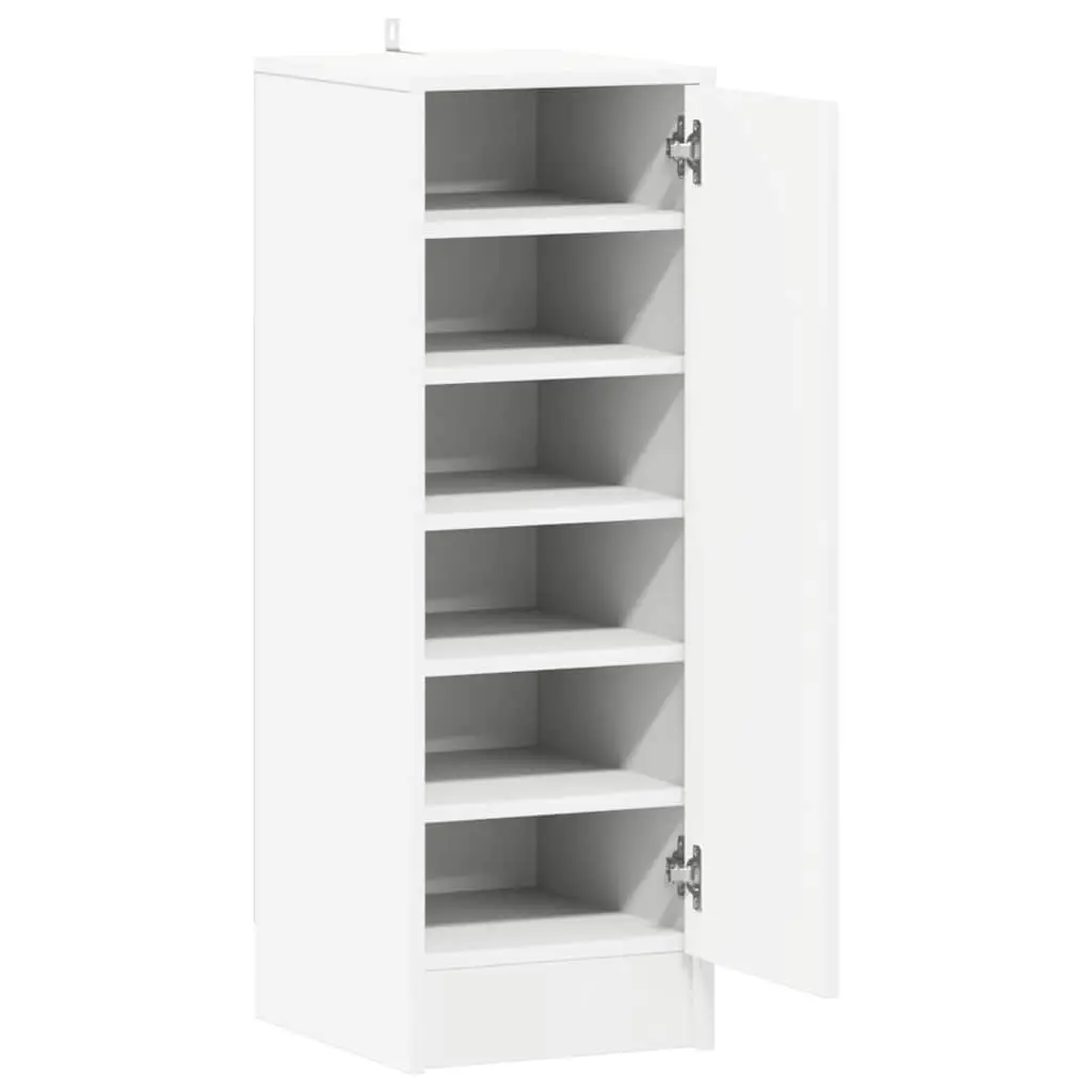 Shoe Cabinet Engineered Wood 32W x 35D x 92H cm White 6 Shelves