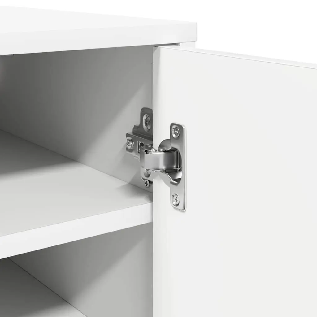 Shoe Cabinet Engineered Wood 32W x 35D x 92H cm White 6 Shelves