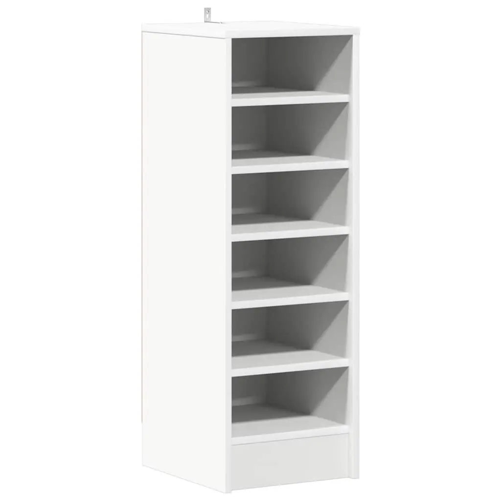 White Shoe Cabinet with 6 Compartments
