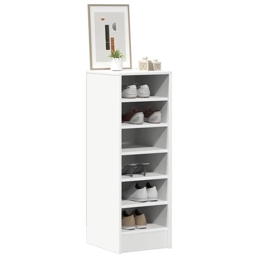 White Shoe Cabinet with 6 Compartments