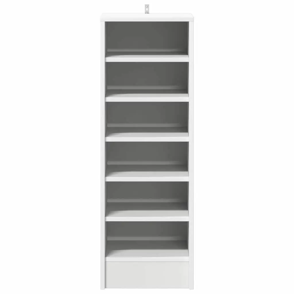 White Shoe Cabinet with 6 Compartments