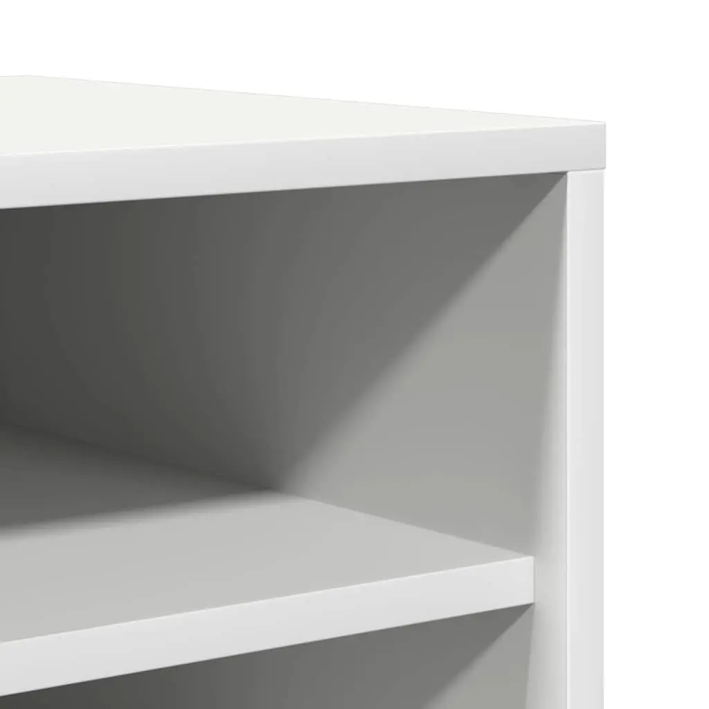 White Shoe Cabinet with 6 Compartments