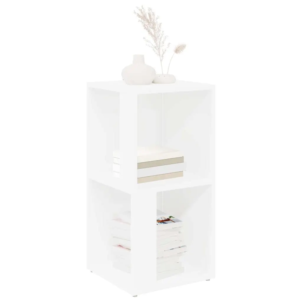 White Engineered Wood Corner Storage Cabinet
