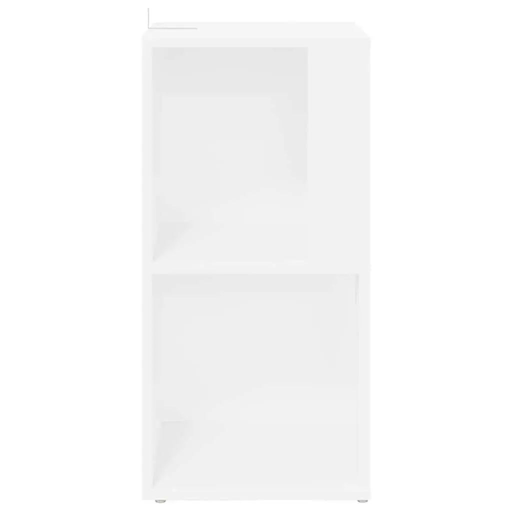 White Engineered Wood Corner Storage Cabinet